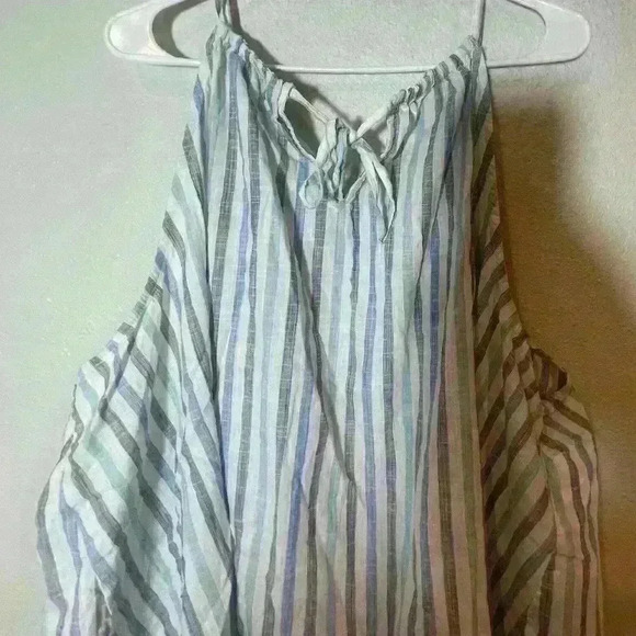 Lane Bryant Blue, Gray, and White Striped Sleeveless Top- Size 26 (Plus size) - Picture 2 of 6